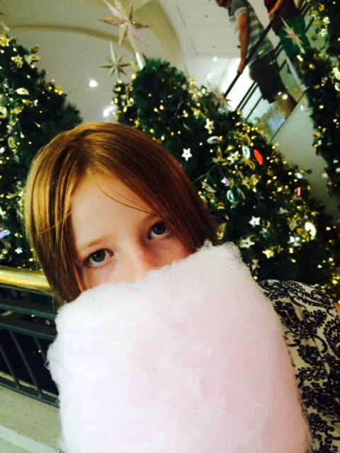 The eldest with her fairy floss Christmas beard