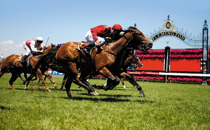 Gamble Me, ridden by Steven Arnold, wins the 2007 Cadbury Eden Stakes at Flemington.